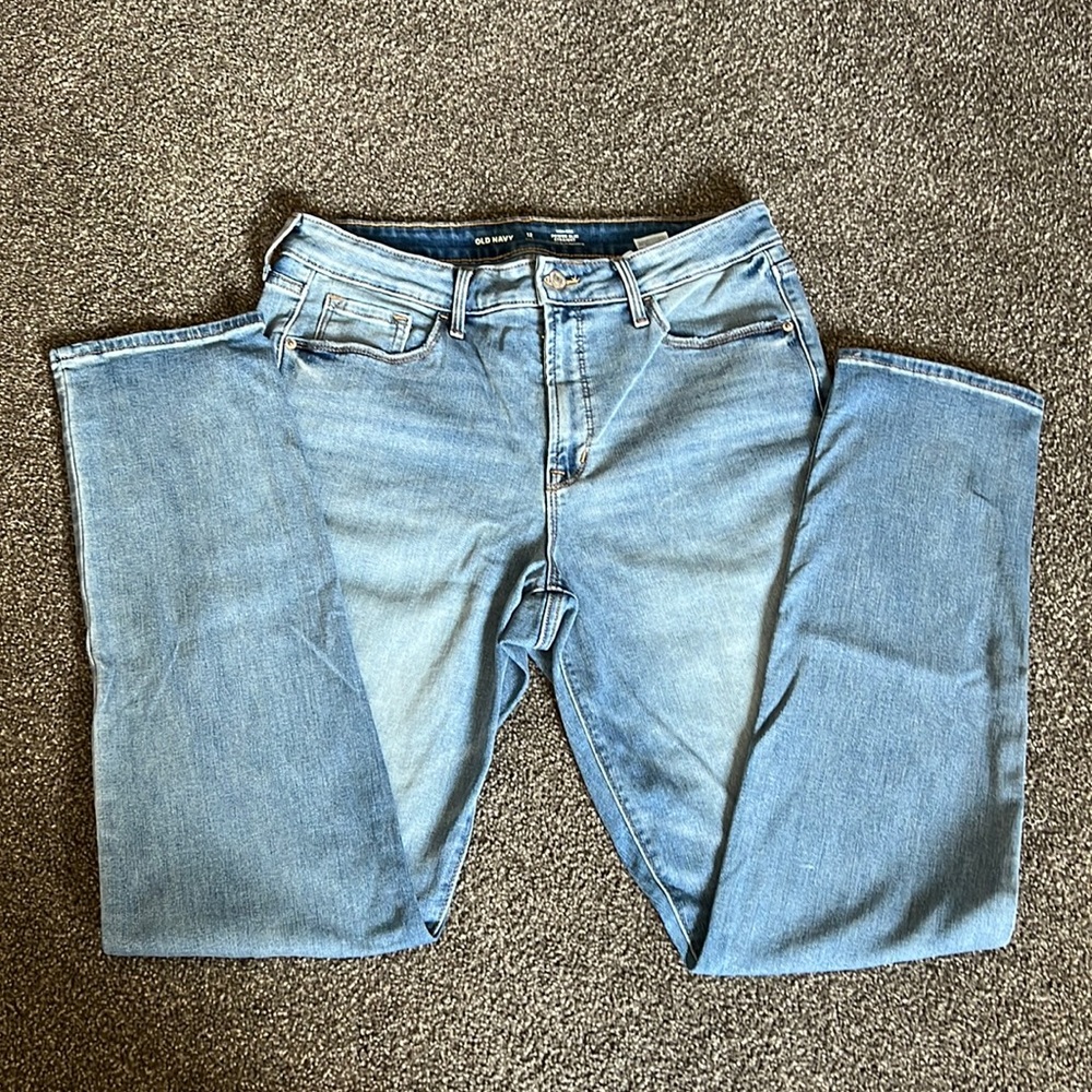 Old Navy Power Slim Straight High Rise Jeans sz 12 Tall